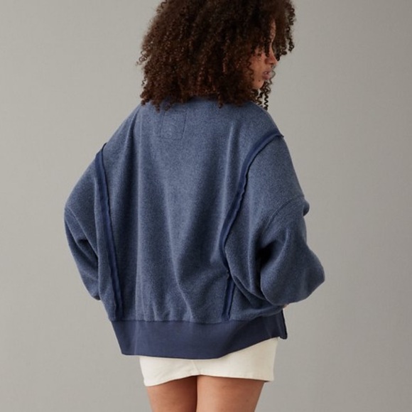 🆕 AEO Oversized Big Hug Reverse Fleece Sweatshirt - Picture 3 of 7